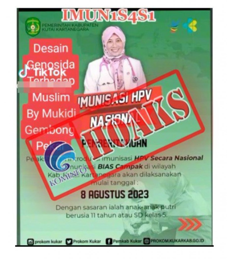 [HOAKS] Vaksin HPV Gratis Merupakan Program Genosida Pemerintah